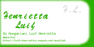 henrietta luif business card